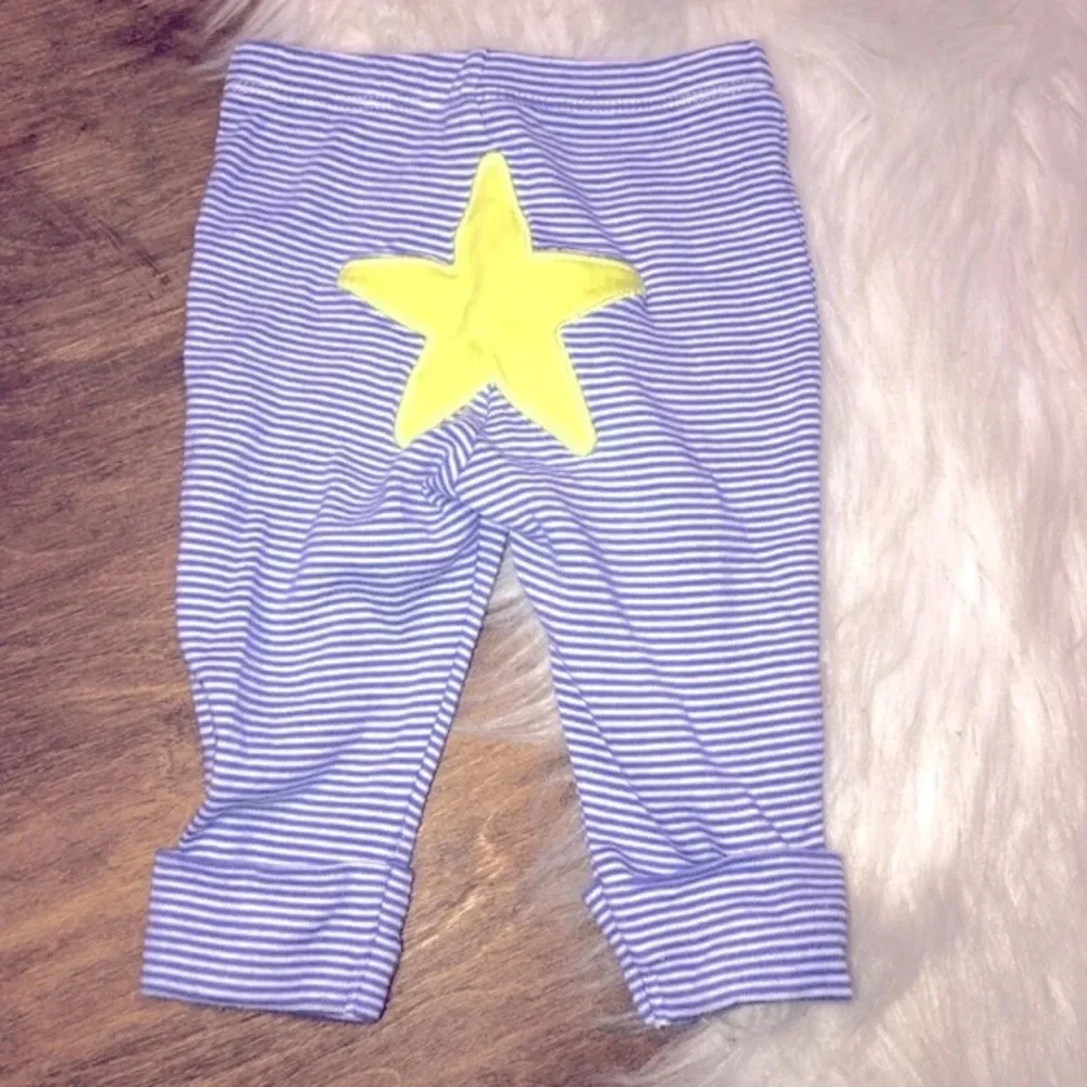 Carter’s 3 Months Adorable Blue Striped Star Cuffed Pants